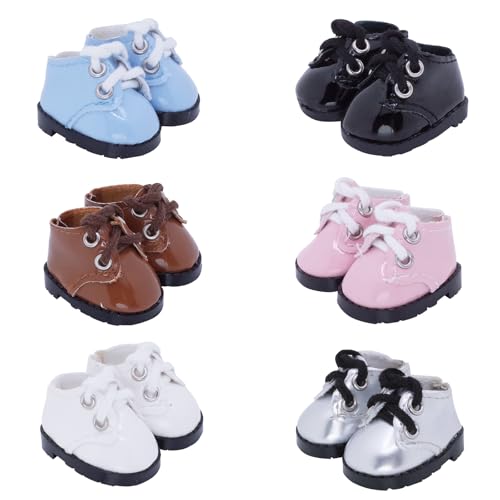 Etistta 17 cm Puppenschuhe für 17 cm Puppenstiefel, 17 cm Puppenschuhe, Zubehör (6 Stück A) von Etistta