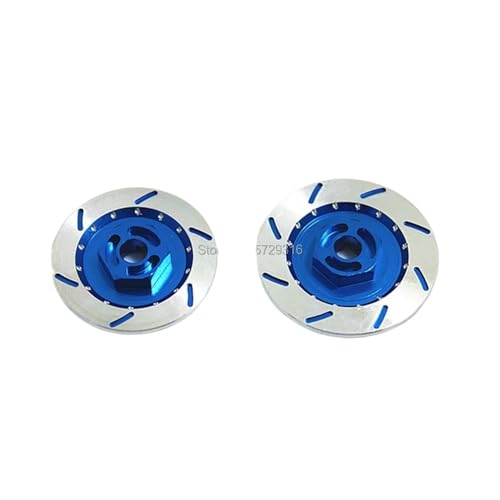 EtriiQURV 4 STÜCKE Aluminiumlegierung Bremsscheibe Felgenkasten Metall Sechskantadapter 12 MM for RC 1/10 Auto HSP Fly Fish Buggy Truck 94123 94122 D4 CS(Blue) von EtriiQURV