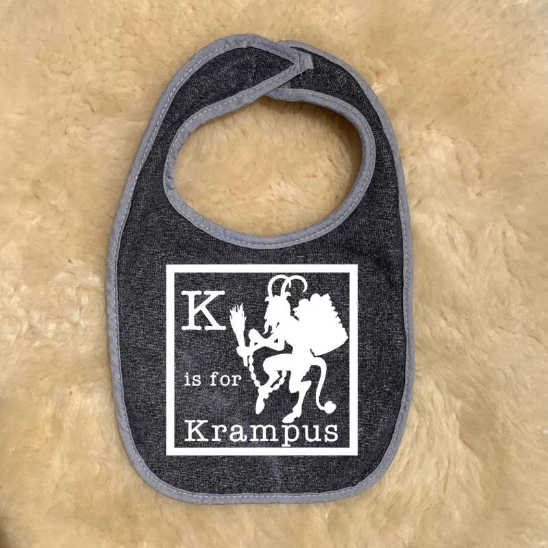 K Wie Krampus Baby Lätzchen Von 101 Damnations Shop Weihnachtsgeschenk von Etsy - 101DamnationsShop
