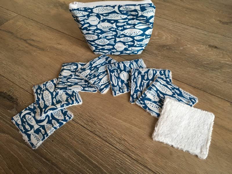 Fisch-Tasche, Fisch Geschenk Druck, Wiederverwendbare Tücher, Null Abfall, Feuchttücher Mit Tasche, Reißverschluss-Tasche, Gesicht Wischt von Etsy - 13DaisyChains