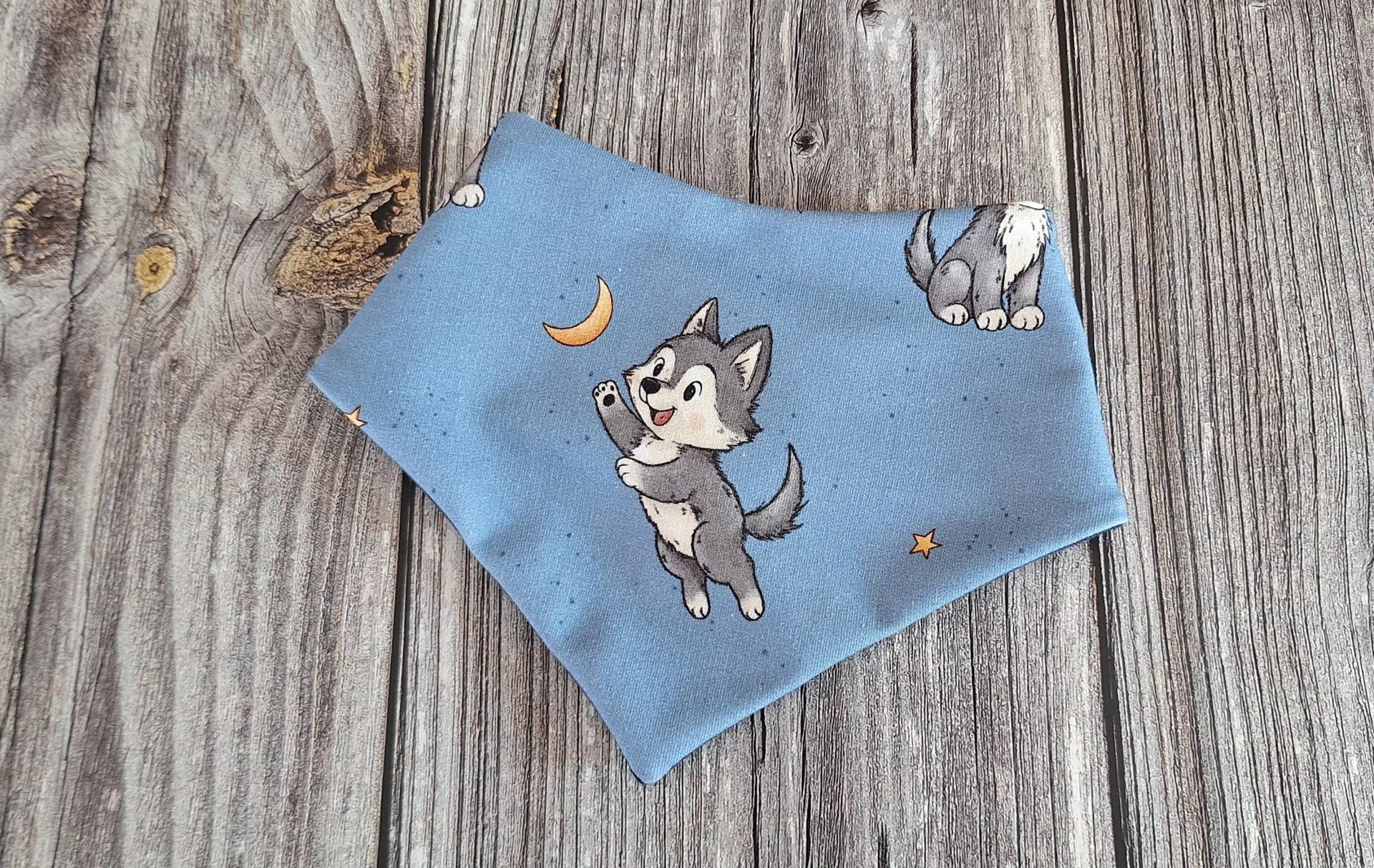 Baby Halstuch Hund Mit Stern Und Mond Jungen Mädchen Braun Geburt Geschenk Taufe Spucktuch Schal Babykleidung Blau Welpe Haustier Husky Wolf von Etsy - 17Maschen