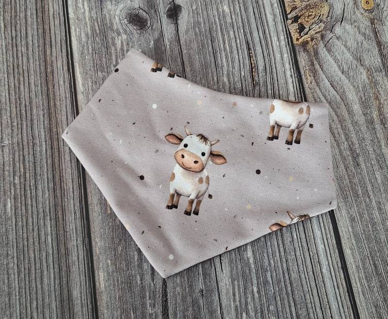 Baby Halstuch Lätzchen Kuh Jungen Mädchen Braun Geburt Geschenk Taufe Kühe Spucktuch Schal Beige Blumen Bauernhof Tiere Babykleidung Grau von Etsy - 17Maschen
