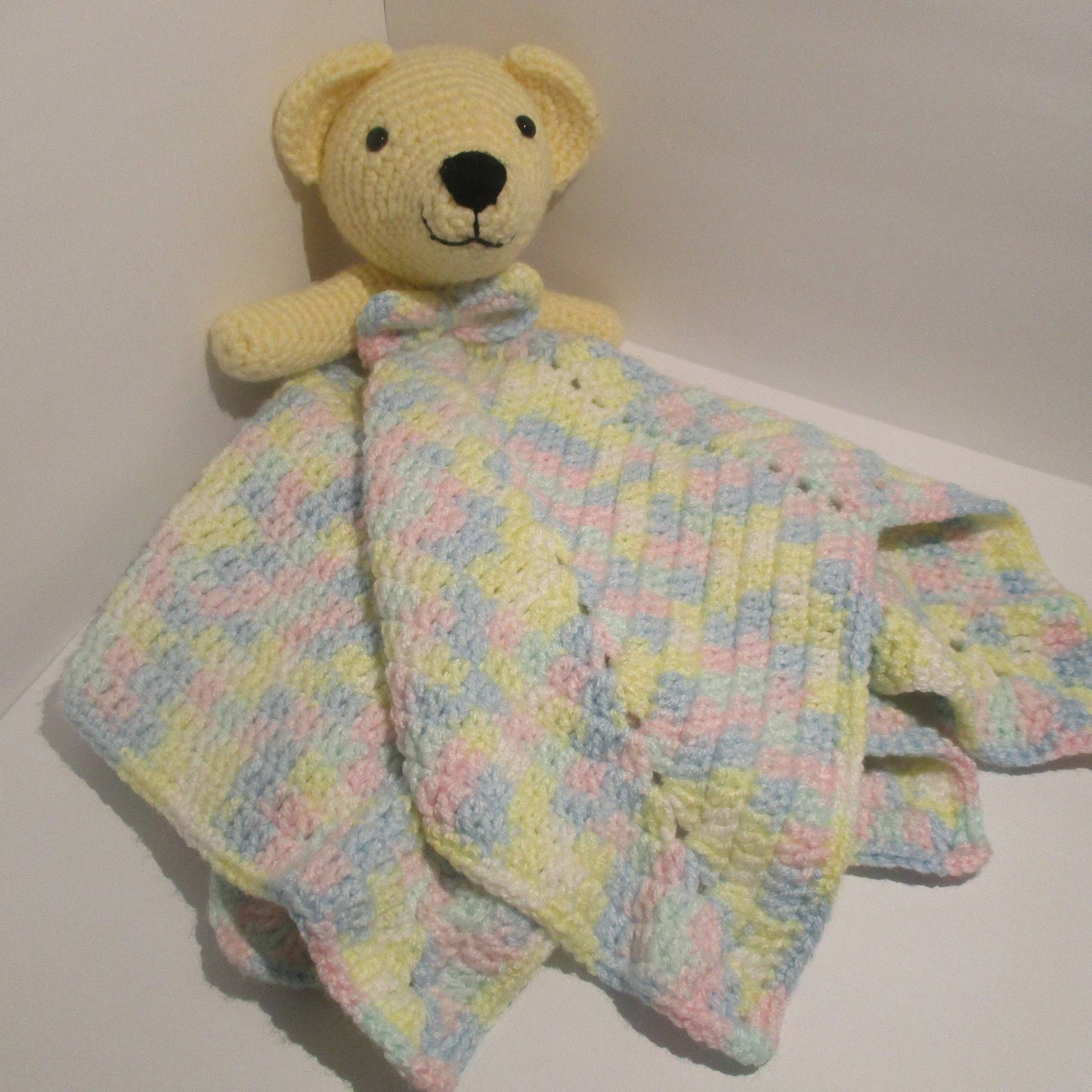 Gehäkelte Bär Lovey Babydecke, 5-Punkt-sternform, Baby-Dusche-Geschenk, Bärenkinderzimmer von Etsy - 1BlueRoseDesign