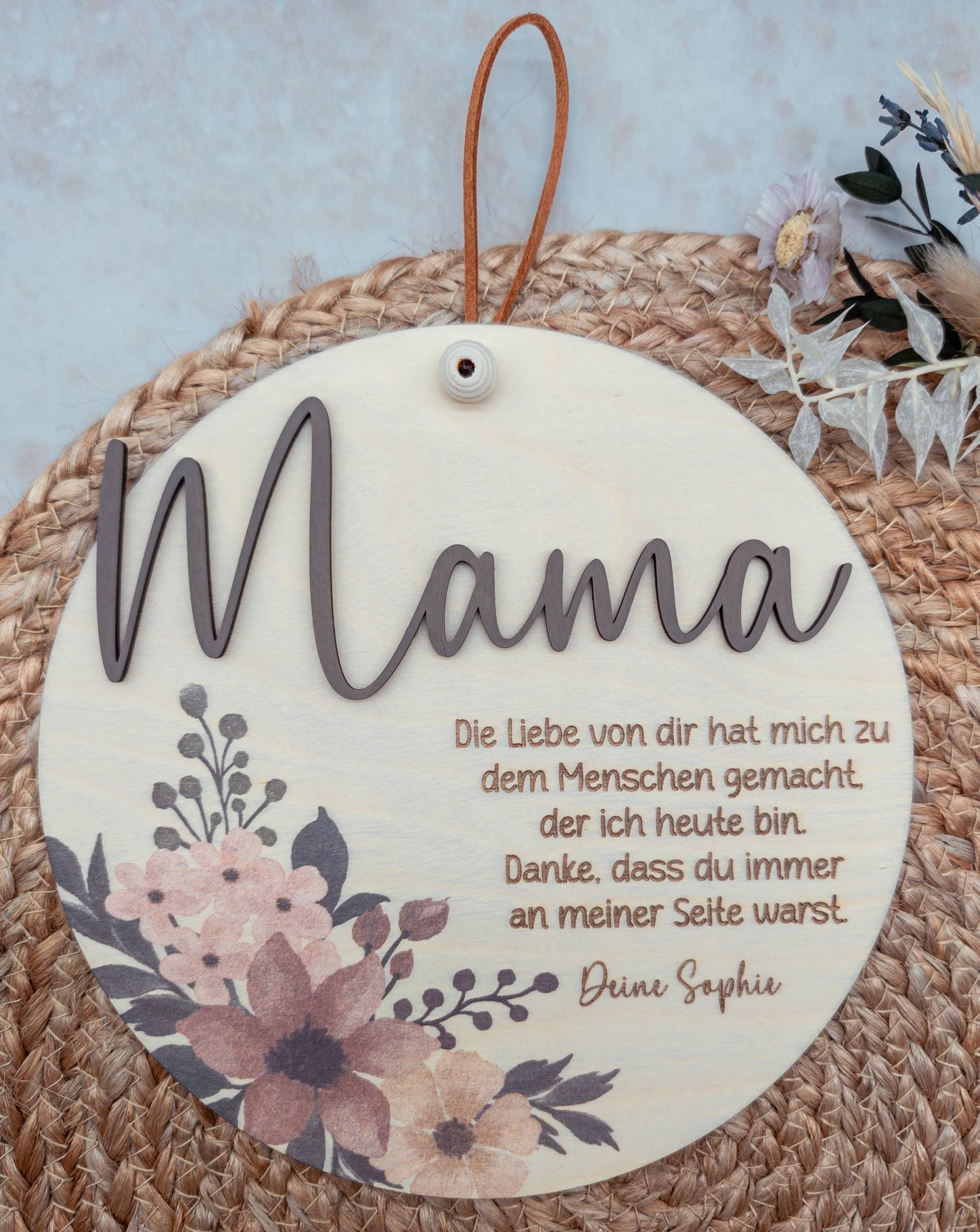 Muttertags Geschenk Mit Spruch Und Name Personalisiert Holzschild Als Wanddeko Für Die Beste Mama Lasergravur 3D Schrift von Etsy - 3DekoZauber