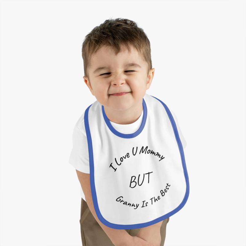 I Love Grandma Baby Lätzchen - Kontraststreifen Baumwolljersey I Love Grandma Baby Lätzchen - Kontraststreifen Baumwolljersey von Etsy - 4ABabi