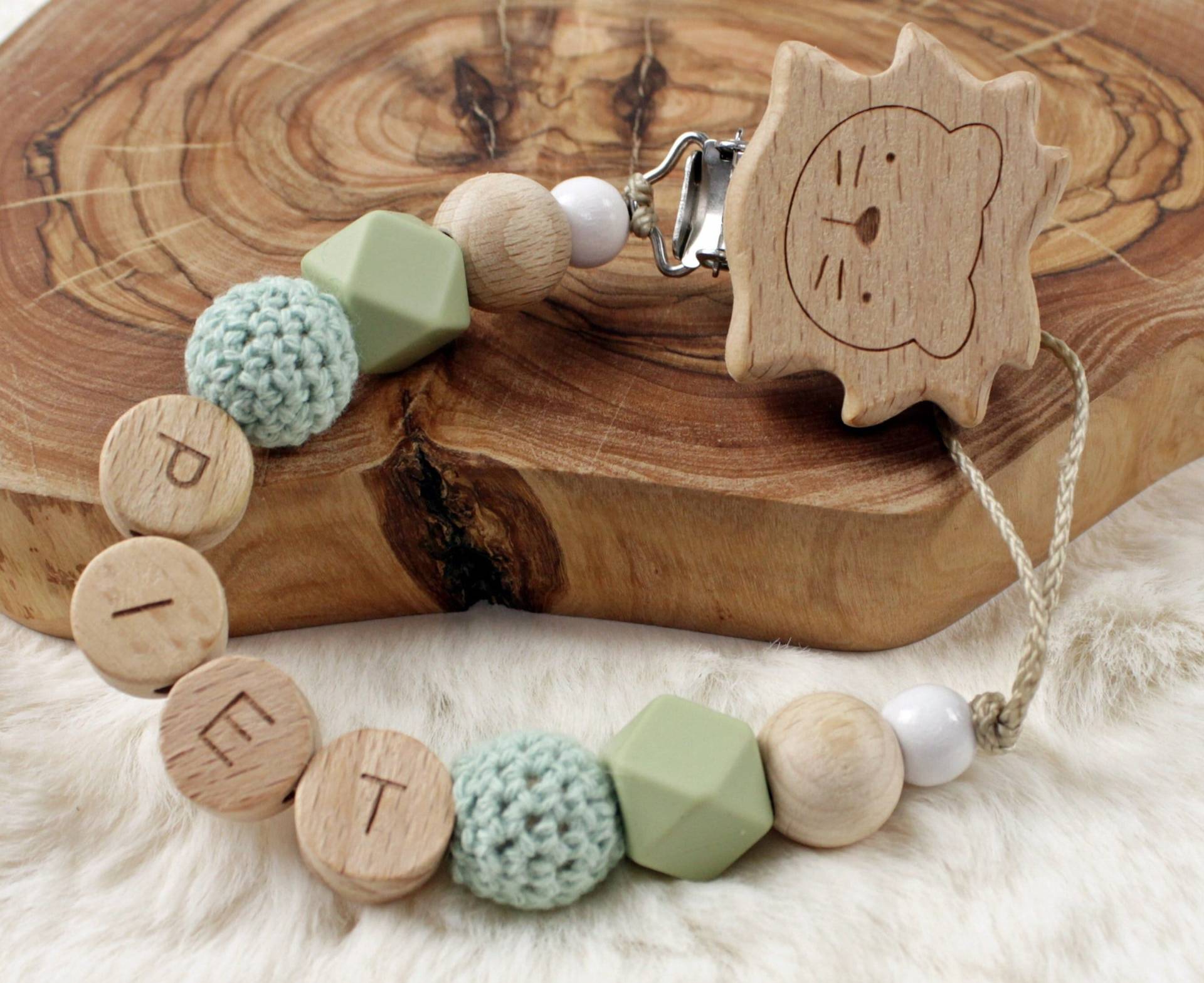 Schnullerkette, Personalisierte Schnullerkette, Löwe von Etsy - 7miniwunder