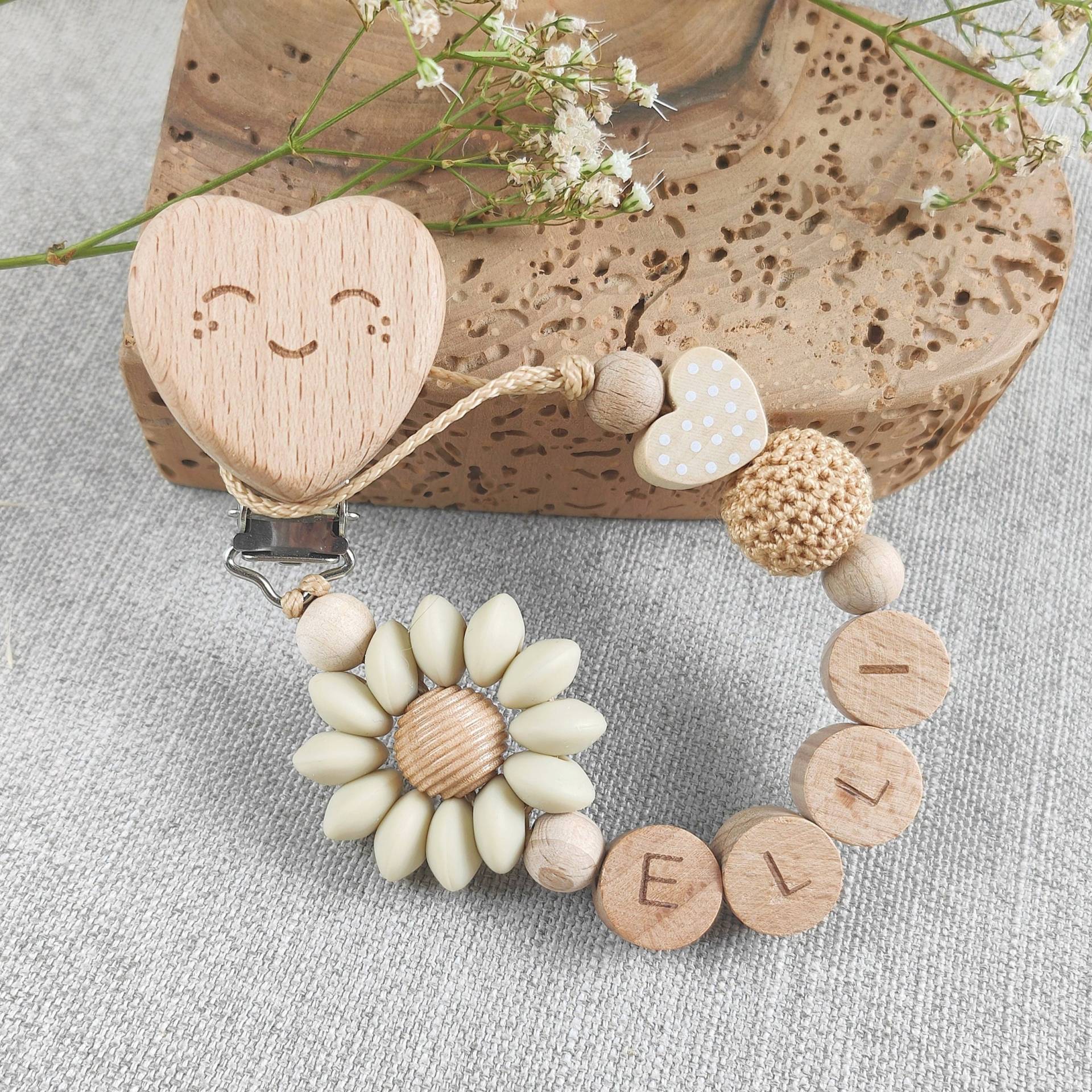 Schnullerkette Mit Namen | Mädchen Personalisiert Blume Geschenk| Herz Mi Smiley Schnullerkette Mit Namen | Mädchen Personalisiert Blume Geschenk| Herz Mi Smiley von Etsy - 7miniwunder