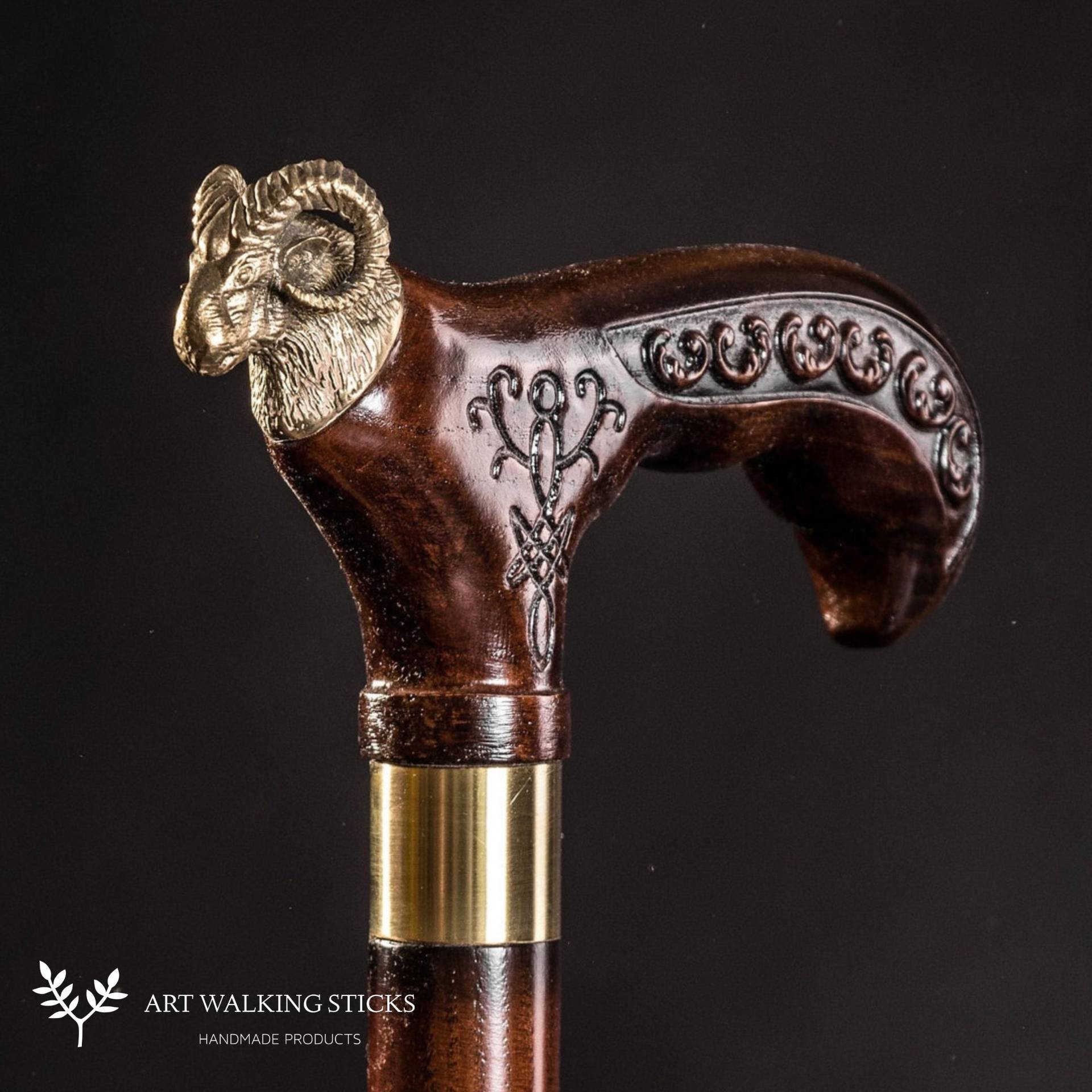 Ausgefallene Aries Gehstock Für Männer Herren Stilvolles Luxus-Accessoire von Etsy - ARTWalkingSticks