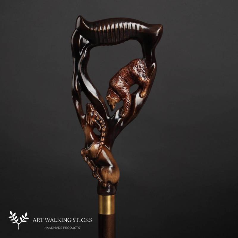 Bester Wanderstock Spazierstock Holzstock Handgeschnitzter Gehstock Aus Holz Holz von Etsy - ARTWalkingSticks