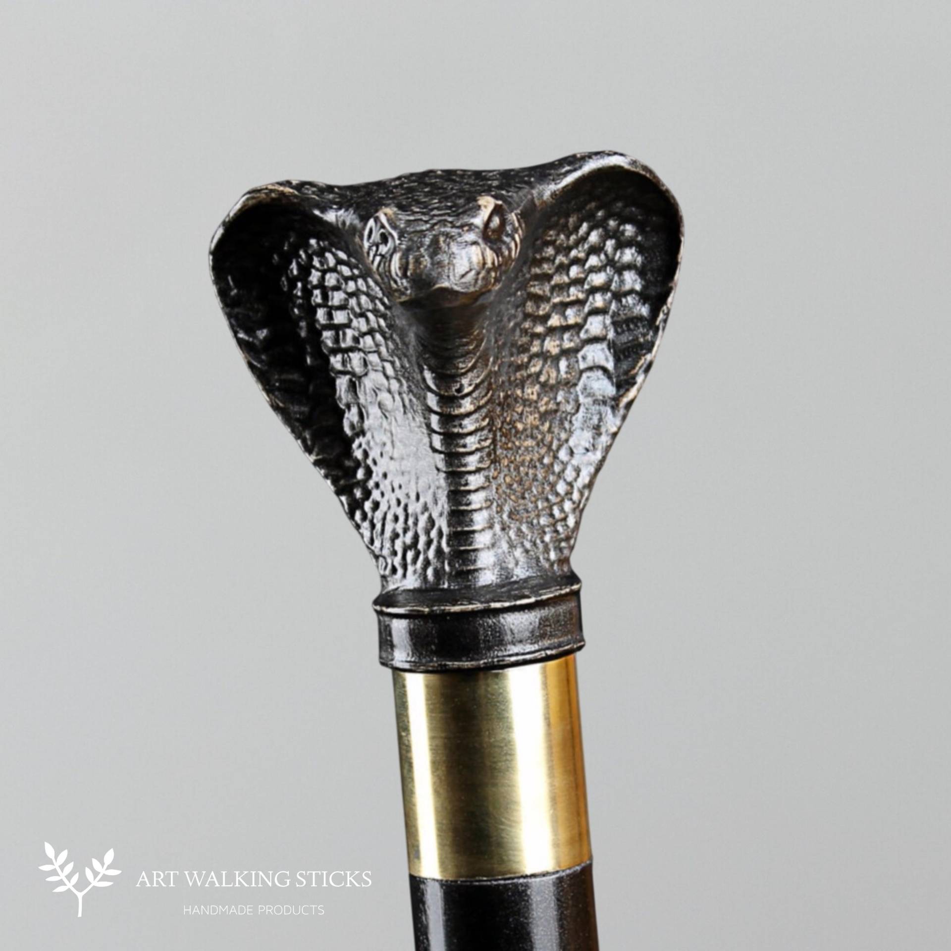 Cobra Gehstock Cane Dunkel Holz Handmade Handgeschnitzt - Schlange von Etsy - ARTWalkingSticks