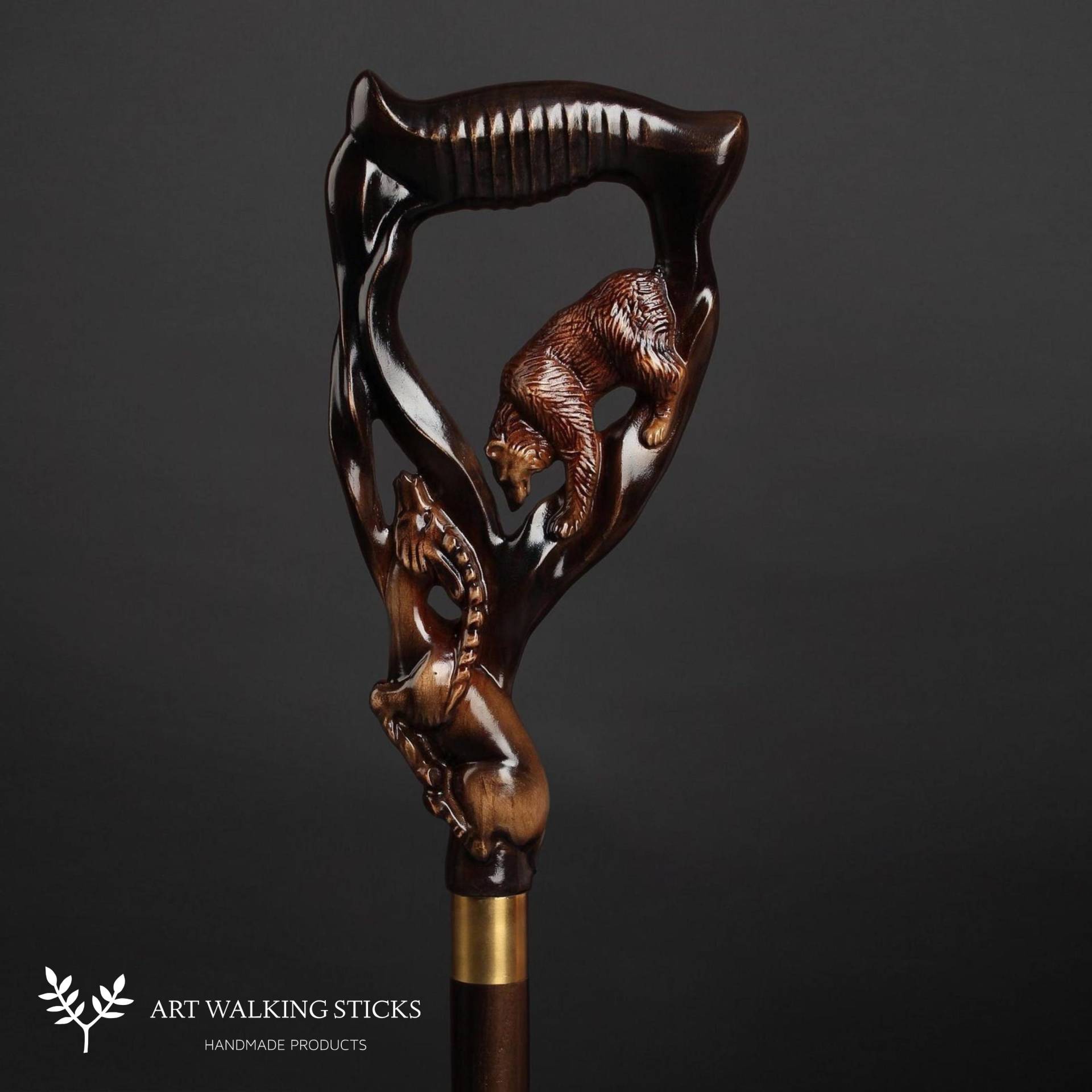 Gehstock Naturholz von Etsy - ARTWalkingSticks