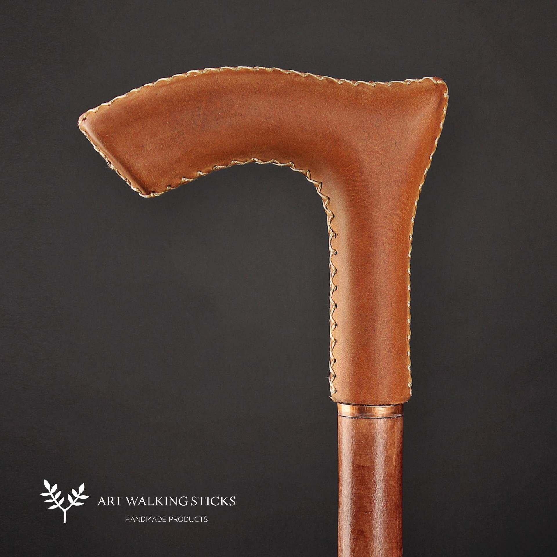 Hellbrauner Griff Leder Gehstock & Für Damen Und Herren, Geschenkset Classic Sticks von Etsy - ARTWalkingSticks