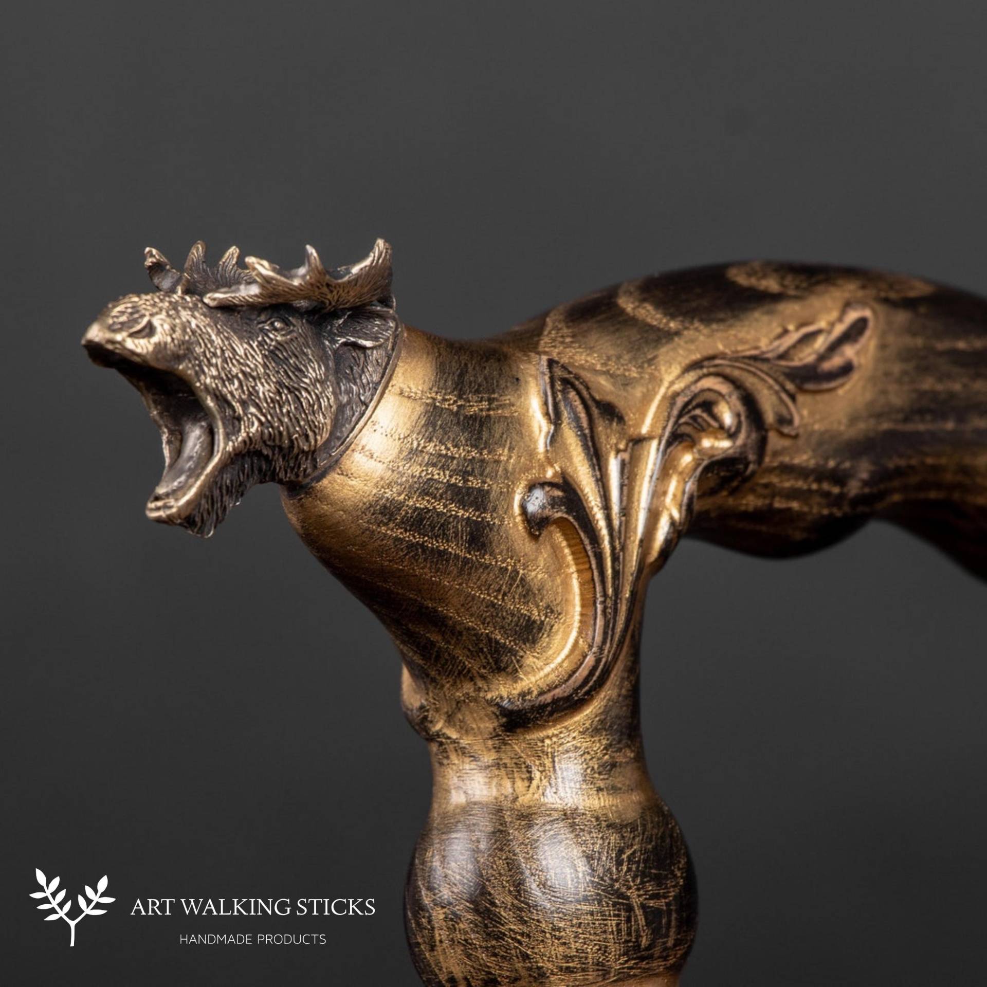 Vintage Gehstock Für Männer Moose - Bestbgift Herren, Silber von Etsy - ARTWalkingSticks