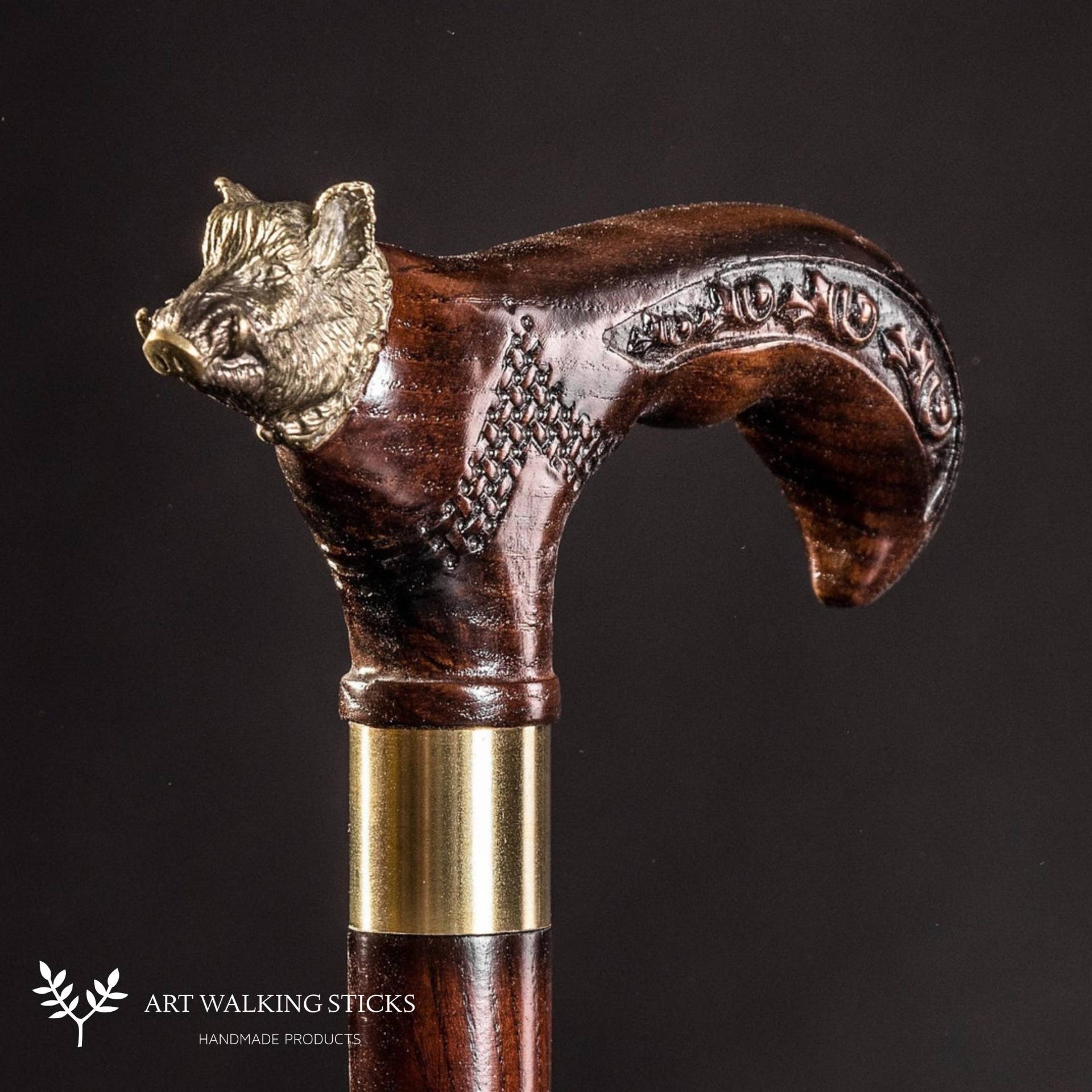 Vip Wildschwein Gehstock Holz Handgeschnitzte Wanderstock Gehstöcke Aus Holz von Etsy - ARTWalkingSticks