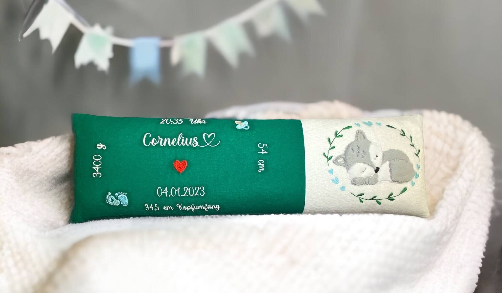 Geburtskissen - Echtmaß | Gewicht, Größe Geschenk Zur Geburt Taufe 18 Geburtstag Kommunion U-Heft Uheft -Nachtlicht von Etsy - ASKreativManufaktur