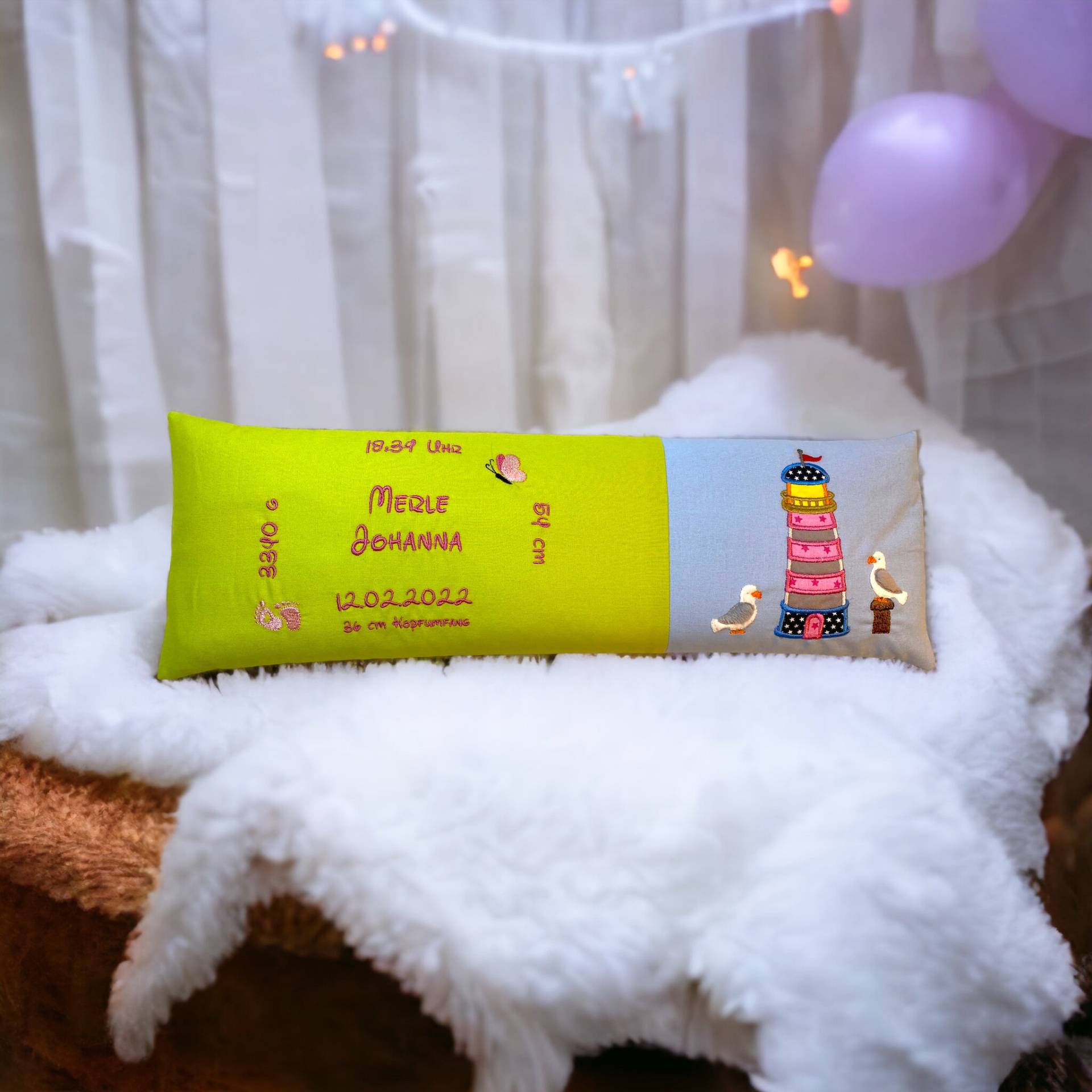 Geburtskissen - Echtmaß | Gewicht, Größe Geschenk Zur Geburt Taufe 18 Geburtstag Kommunion U-Heft Uheft -Nachtlicht von Etsy - ASKreativManufaktur