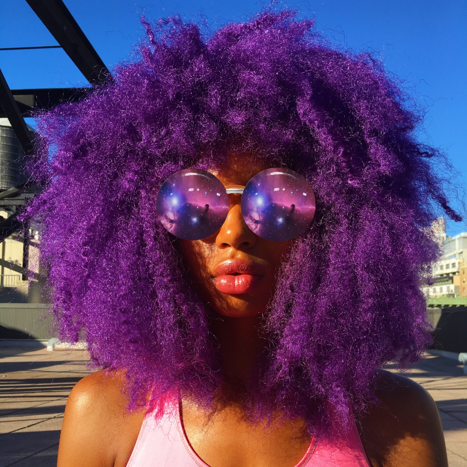 Lila Freaq Afro Perücke von Etsy - AYANAWILDGOOSE
