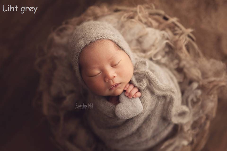 Langes Stricktuch, Newborn Props, Neugeborenen Outfit, Wrap, Mütze, Alpaka, Kartoffelsack, Strickmütze, Foto Requisiten von Etsy - Adaphotoprops