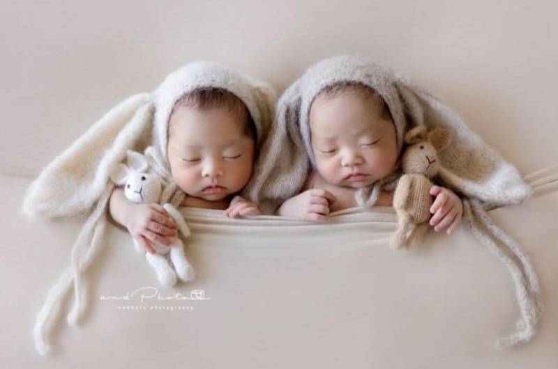 Neugeborenen Requisiten, Strickmütze, Newborn Wrap, Paaren, Hase Set von Etsy - Adaphotoprops