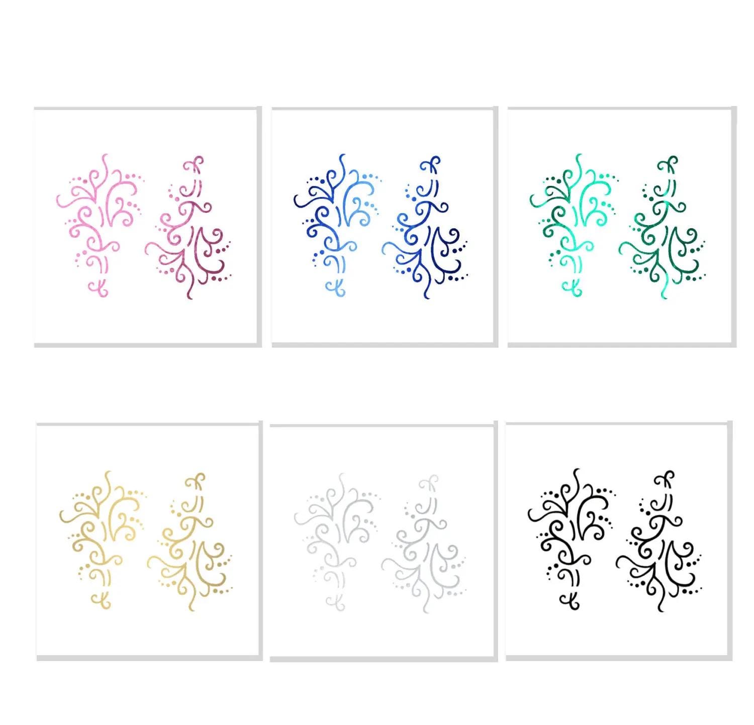 Swirls Lacy Addttoo Metallic Foil Farbiges Swirly Temporäre Tattoo Wasserdicht - Pink Blau Silber Schwarz Oder Gold Swirls Lacy Addttoo Metallic Foil Farbiges Swirly Temporäre Tattoo Wasserdicht - Pink Blau Silber Schwarz Oder Gold von Etsy - Addttoo
