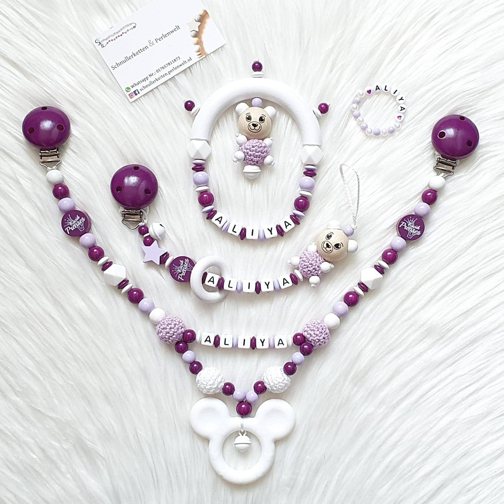 Schnullerketten Set, in Flieder, Purpur Und Weiß, Für Mädchen Schnullerketten Set, in Flieder, Purpur Und Weiß, Für Mädchen von Etsy - AdlesShop