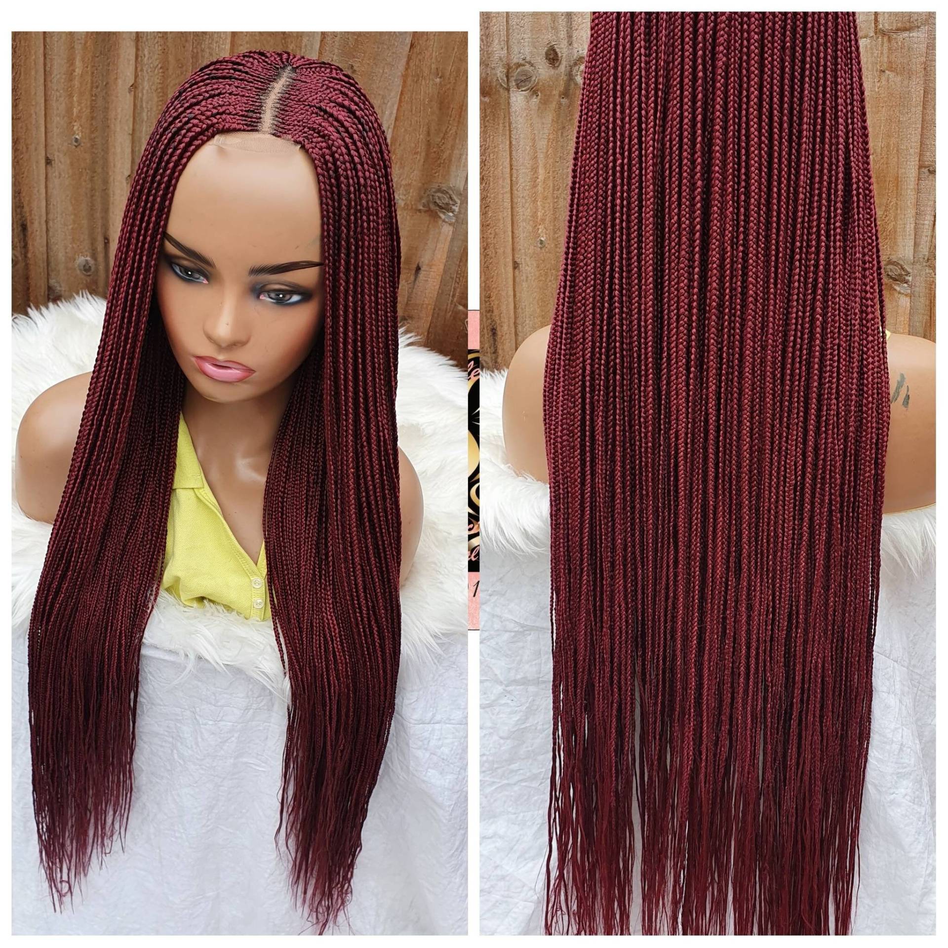 Hand Made Braided Center Part Cornrow Wig | Colour 39 von Etsy - Adorablewigsuk