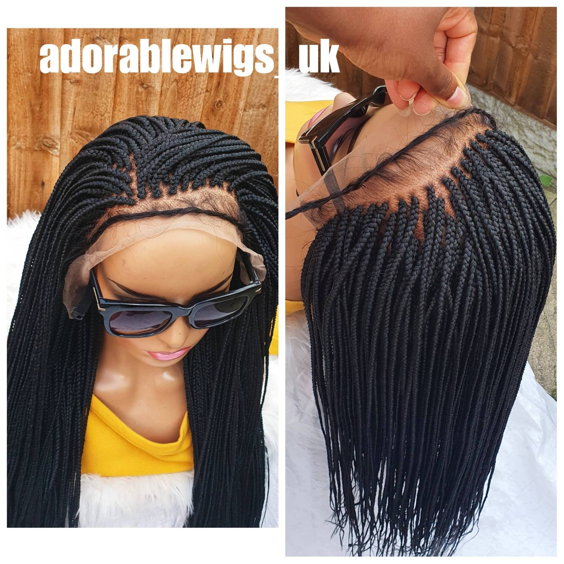 Handmade Braided Box Braids 13 ×4 Frontal Wig | Colour 1 von Etsy - Adorablewigsuk