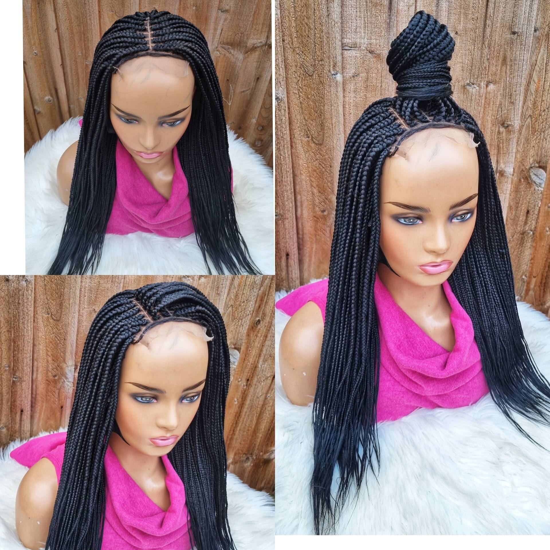 Handmade Braided Box Braids Wig in 4×4 Closure 22 Inch von Etsy - Adorablewigsuk