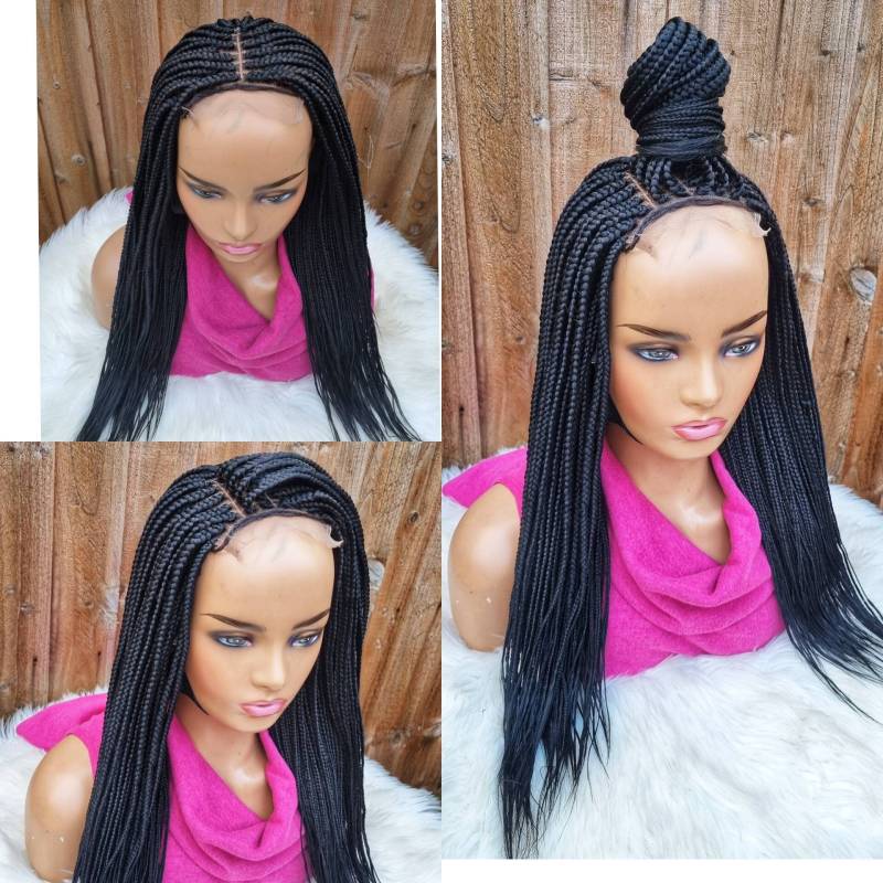 Handmade Braided Box Braids Wig in 4×4 Closure 22 Inch von Etsy - Adorablewigsuk