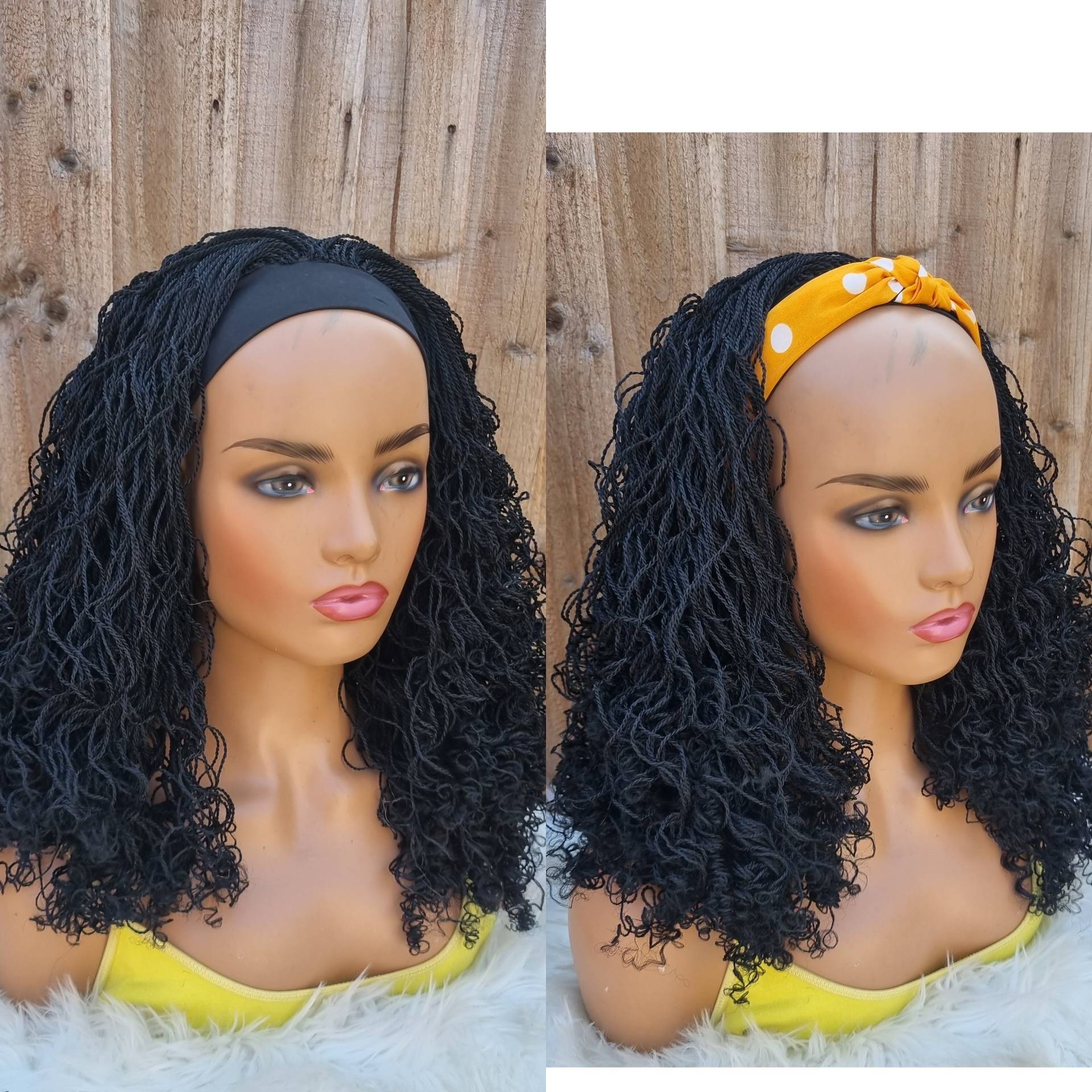 Handmade Braided Curly Twist Headband Wig 24 Inch(stretched Length/Beginner Friendly Wigs Handmade Braided Curly Twist Headband Wig 24 Inch(stretched Length/Beginner Friendly Wigs von Etsy - Adorablewigsuk