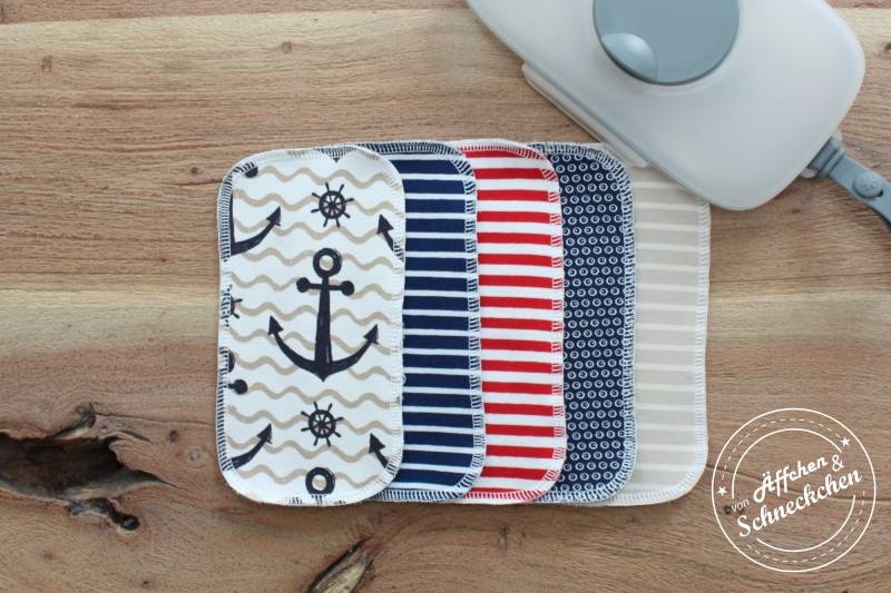 5 Mehrweg Feuchttücher - Waschlappen Anker Beige Zerowaste von Etsy - AeffchenSchneckchen