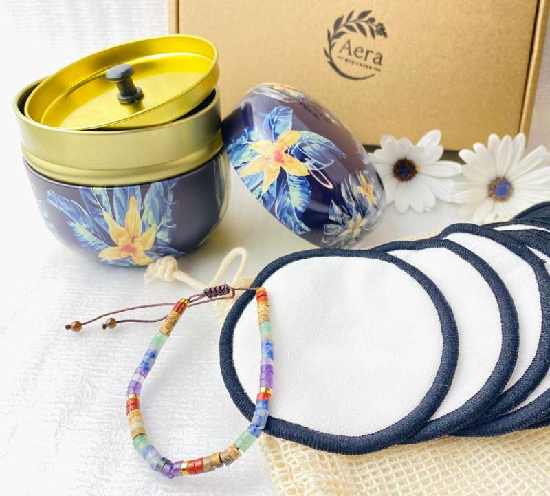 Wiederverwendbare Make-Up-Entferner-Pads Mit Netzbeutel Und Aufbewahrungsglas | Armband von Etsy - Aeraorganics