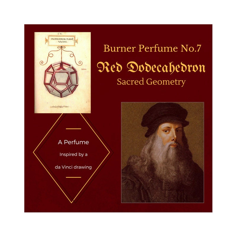 Verbrenner Parfum Nr. 7 Roter Dodekaeder Heilige Geometrie. Ein Parfum, Das Auf Einer Da Vinci-Zeichnung Basiert, Ambery, Holzy, Mit Frucht - Und von Etsy - AetherArtsPerfume