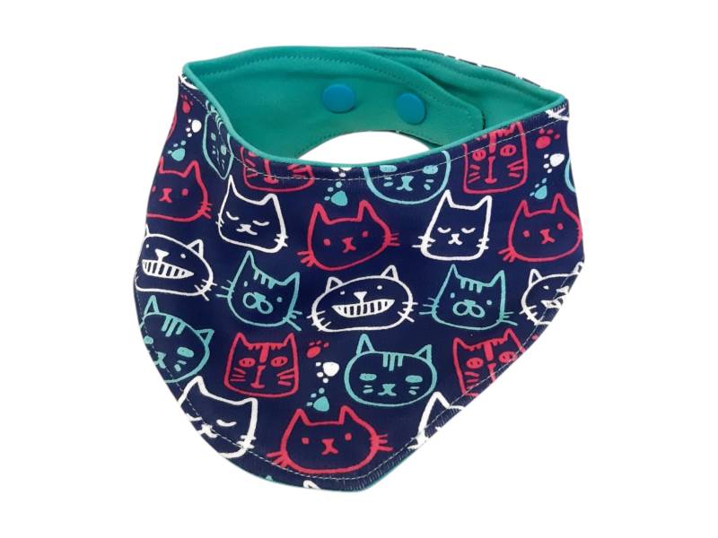 Baby Wende-Halstuch in Versch. Größen, Blau Mit Katzen von Etsy - Afrosteff