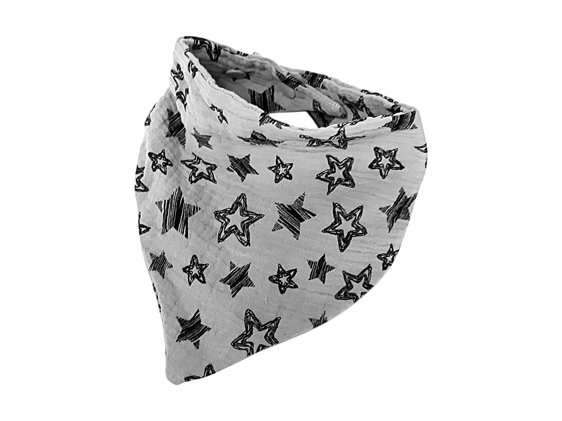 Musselin Tuch Grau Mit Sterne, Babyhalstuch Druckknöpfen Größenverstellbar Musselin Tuch Grau Mit Sterne, Babyhalstuch Druckknöpfen Größenverstellbar von Etsy - Afrosteff