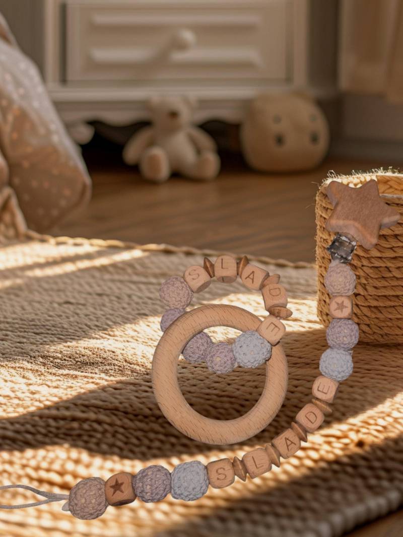 Personalisierte Schnullerkette Geschenk Zur Geburt Baby Present von Etsy - Ailinalovesmornings