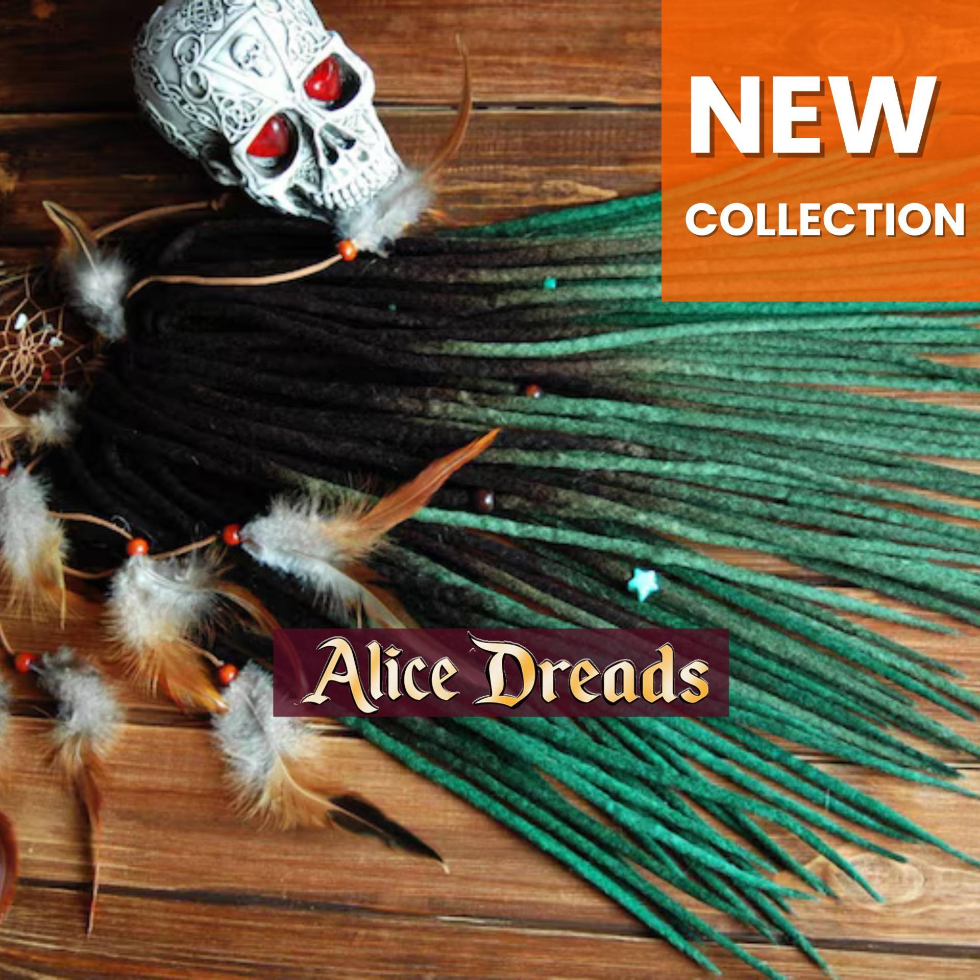 Dunkel Emerald Haar Dreadlock Verlängerungs Wolle Dreads Ombre Doppelseitige Dreadlocks De Dread Schwarz von Etsy - AliceDreads