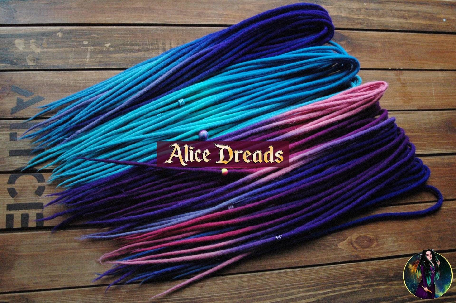 Helle Wolle Dreadlocks Blaue, Pinke, Lila De/Se Dreads von Etsy - AliceDreads