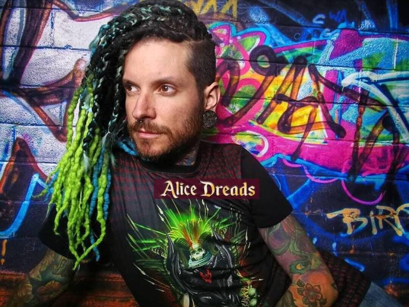 Lockige Wolle Dreadlocks Erweiterungen - Doppelendige De Gewellte Locken Schwarz Grün Blau Filz Dreads von Etsy - AliceDreads