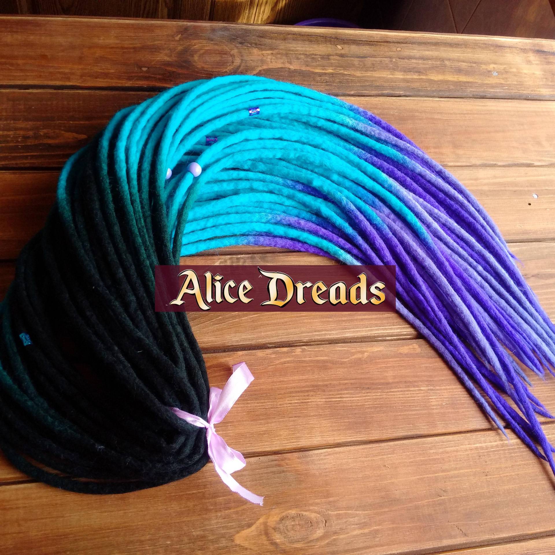 Mermaid Wolle Dreadlocks Schwarz, Blau, Türkis, Lila De/Se Dreads von Etsy - AliceDreads