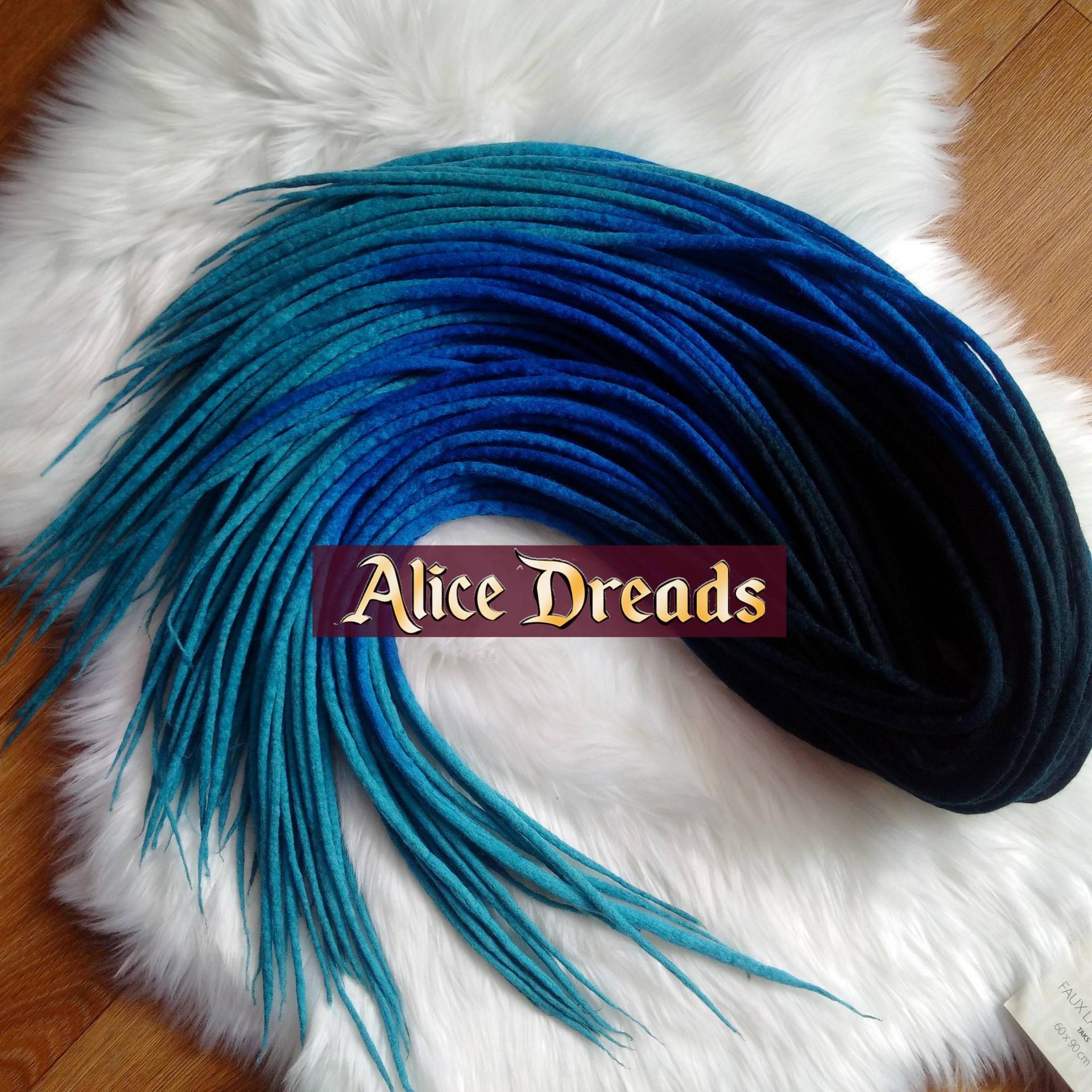 Ombre Wolle Dreads Schwarz Bis Dunkelblau, Wasser Ozean Double/Single Ended Dreadlocks von Etsy - AliceDreads