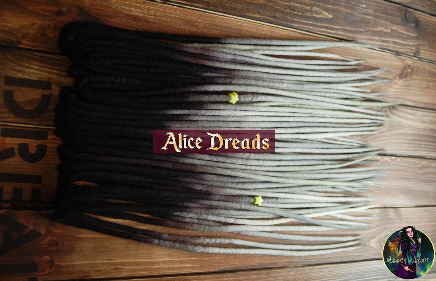 Ombre Wolle Dreads Schwarze, Schmutzweiße, Graue Double/Single Ended Dreadlocks von Etsy - AliceDreads