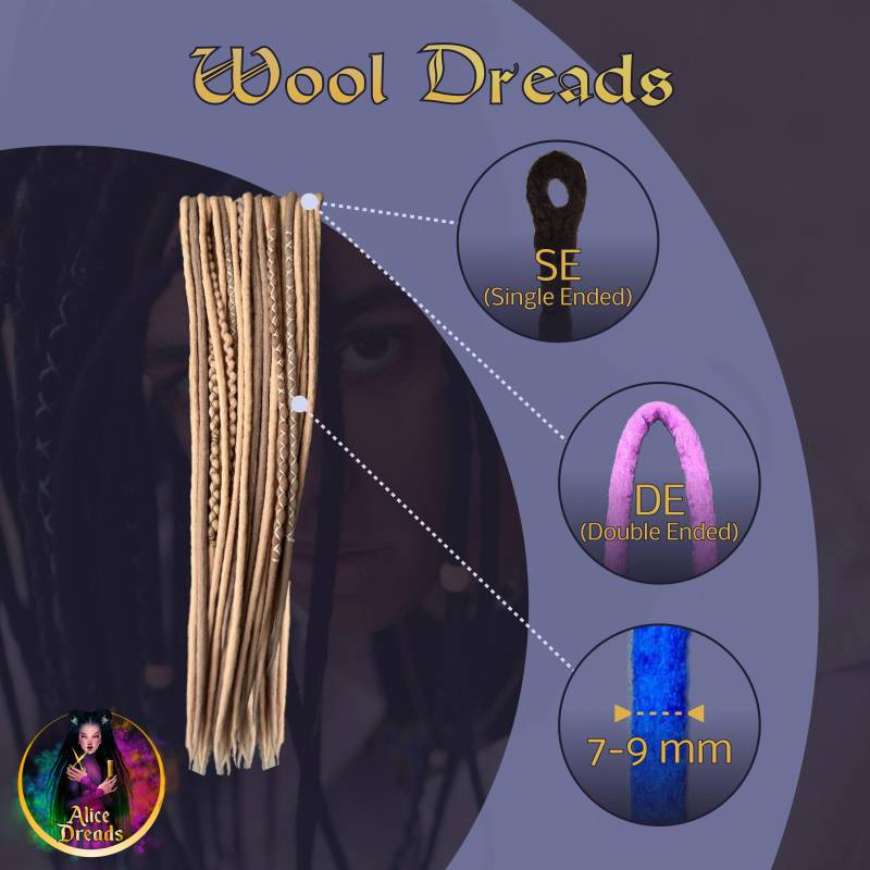 Volles Set Deadlock Erweiterungen Dreads Mit Verdrehte Akzente Braune Und Orange Wolllocken Hippie Deadlocks von Etsy - AliceDreads