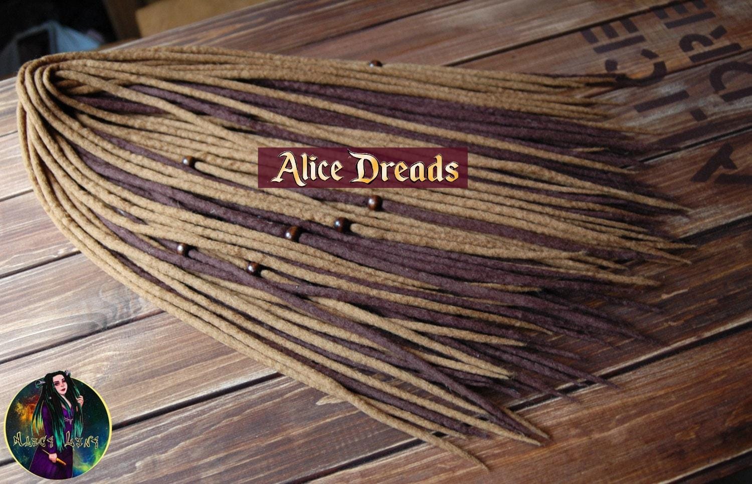 Wolle Dreadlocks Braune Filz Haar Dreads - Ganzer Kopf Set von Etsy - AliceDreads