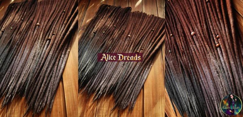 Wolle Dreadlocks Doppelende Dreads Von Dunkelbraun Bis Grau von Etsy - AliceDreads