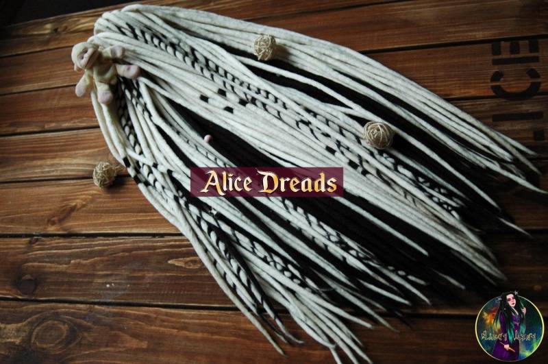 Wolle Dreadlocks Doppelseitige Dreadlocks Schwarz & Weiß von Etsy - AliceDreads