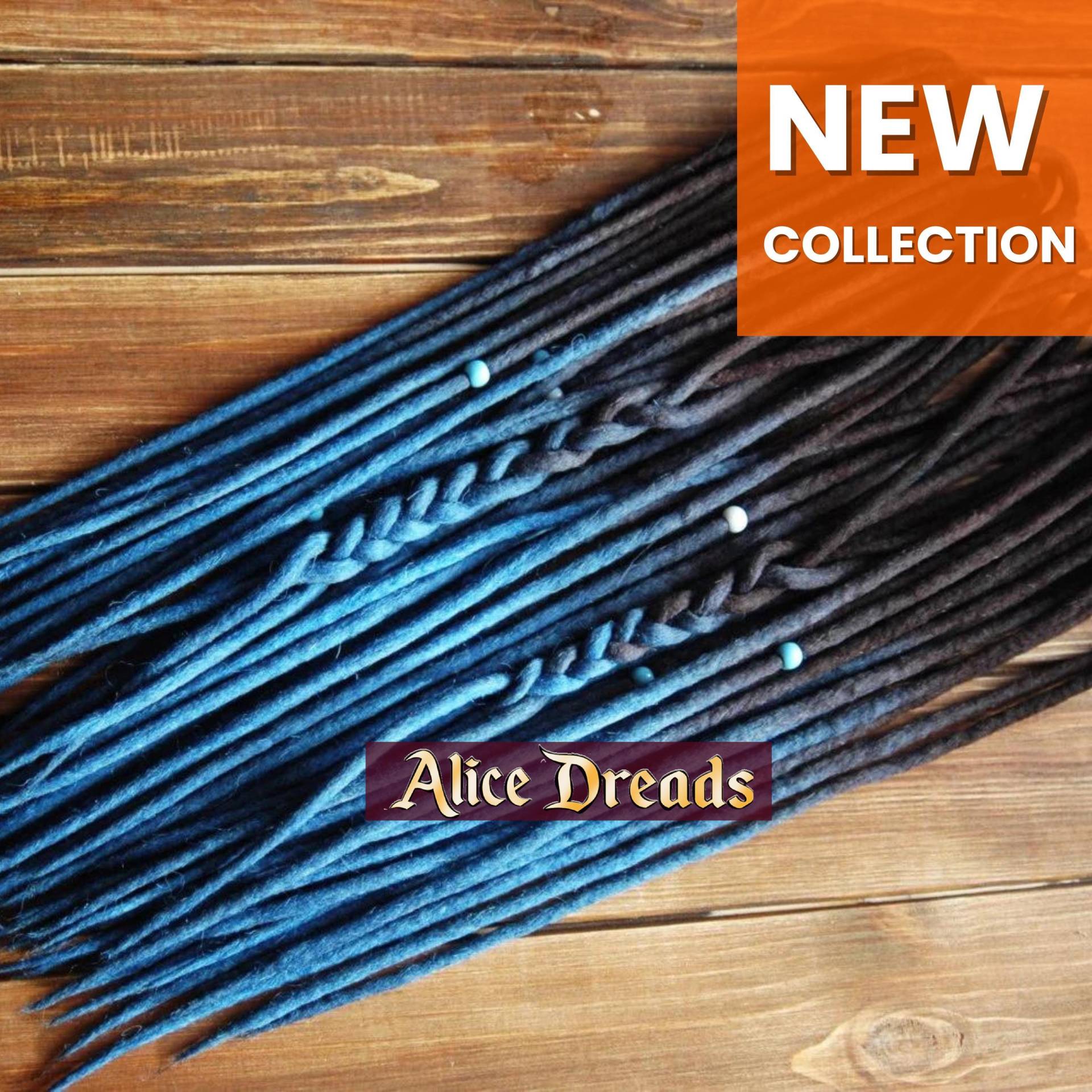 Wolle Dreadlocks Dunkelbraun-Schwarz Zu Blau Ombre Faux Locks von Etsy - AliceDreads
