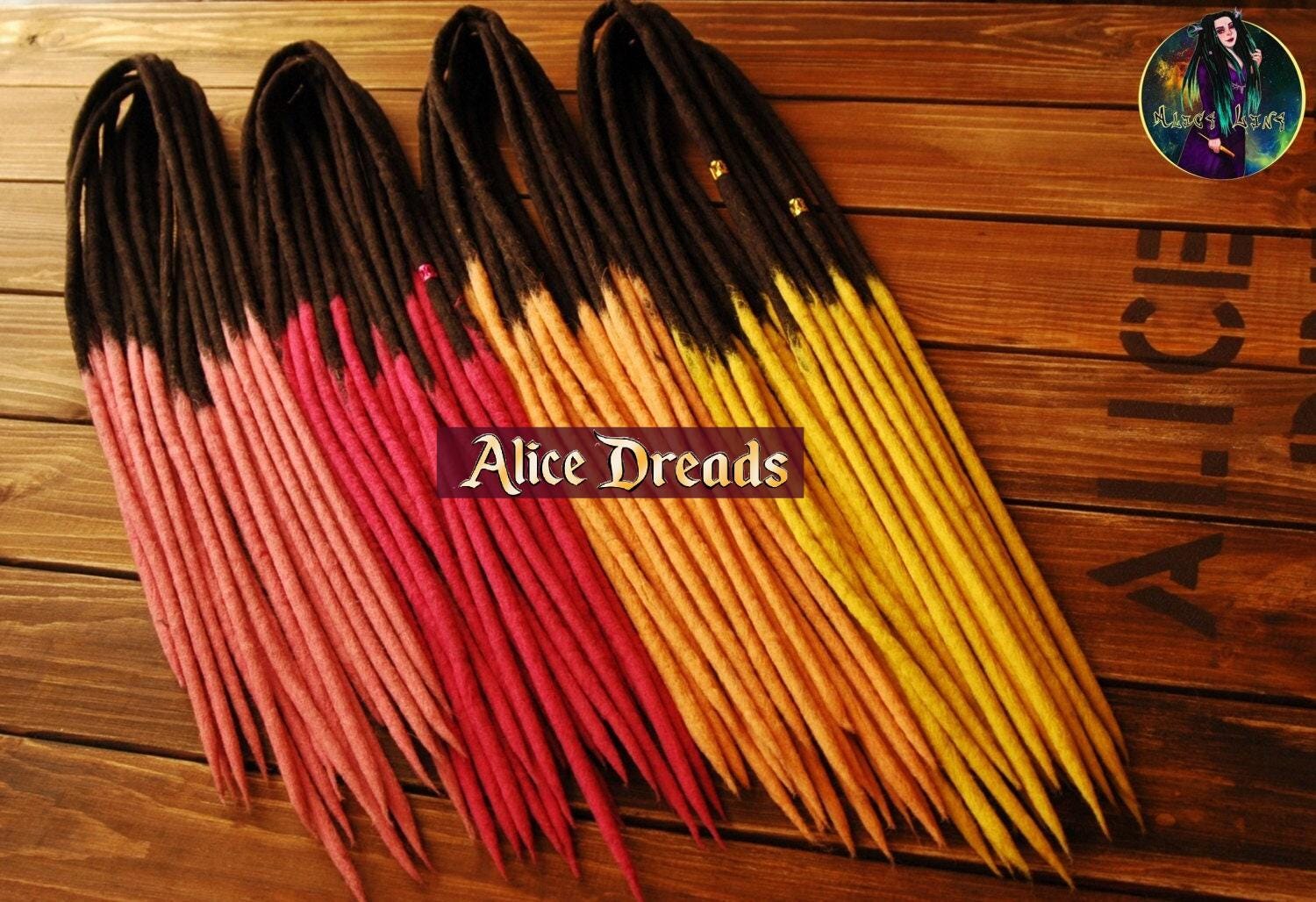 Wolle Dreadlocks Schwarz, Gelb, Pink, Fuchsia De/Se Dreads von Etsy - AliceDreads
