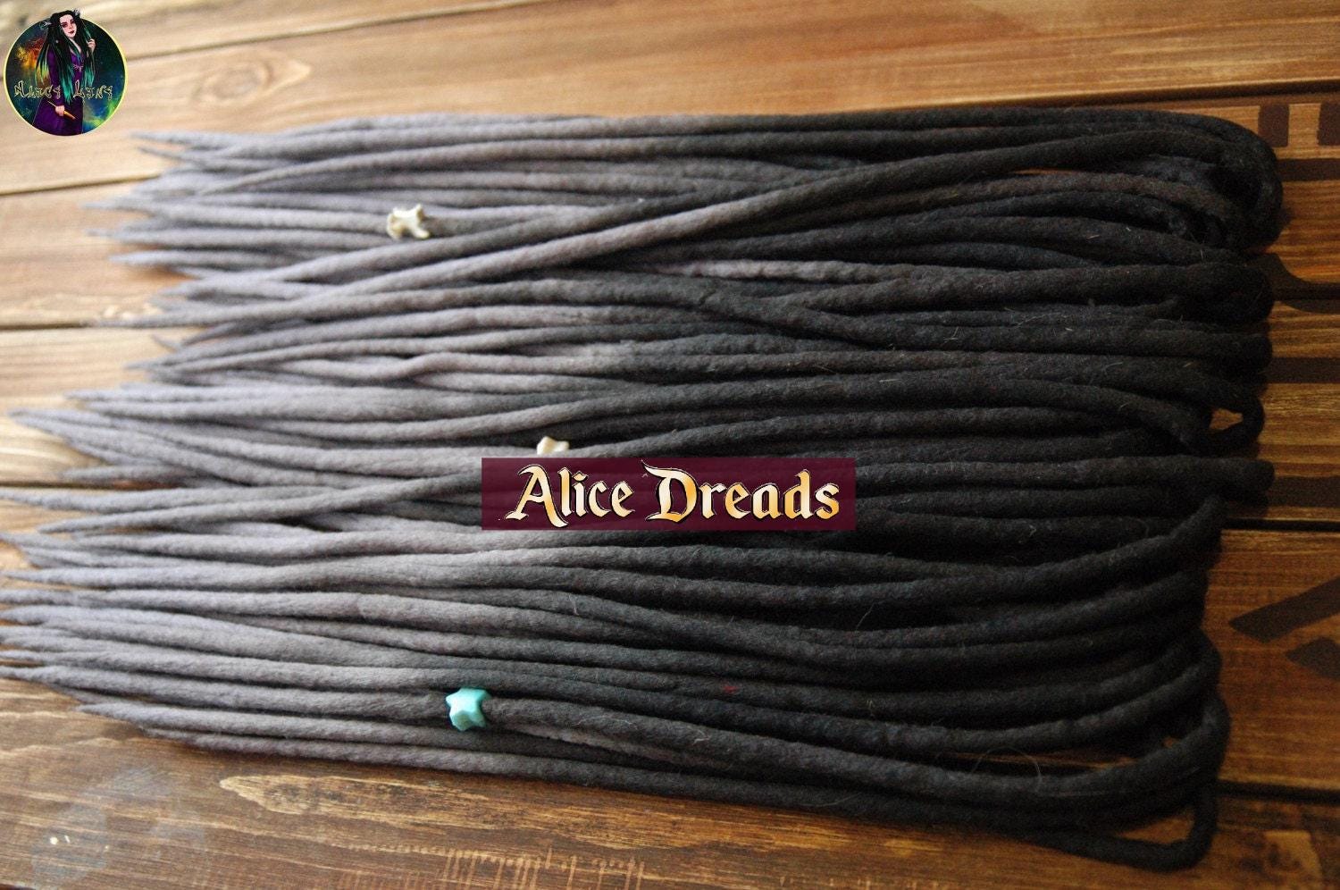 Wolle Dreadlocks Schwarze Bis Hellgraue Double Single Ended Dreads von Etsy - AliceDreads