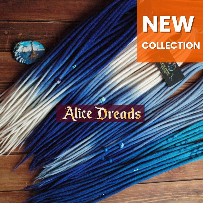 Wolle Dreadlocks Weiß Bis Blau De/Se Dreads, Festival Haar von Etsy - AliceDreads
